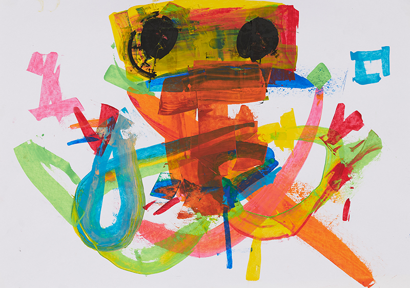 ロボットの ジャンプ［38×54cm］