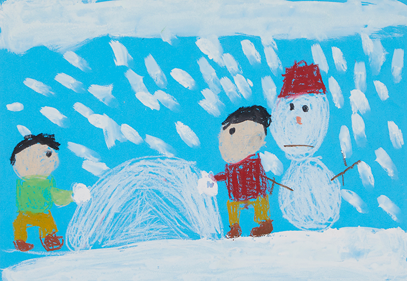 雪あそび［27×39cm］