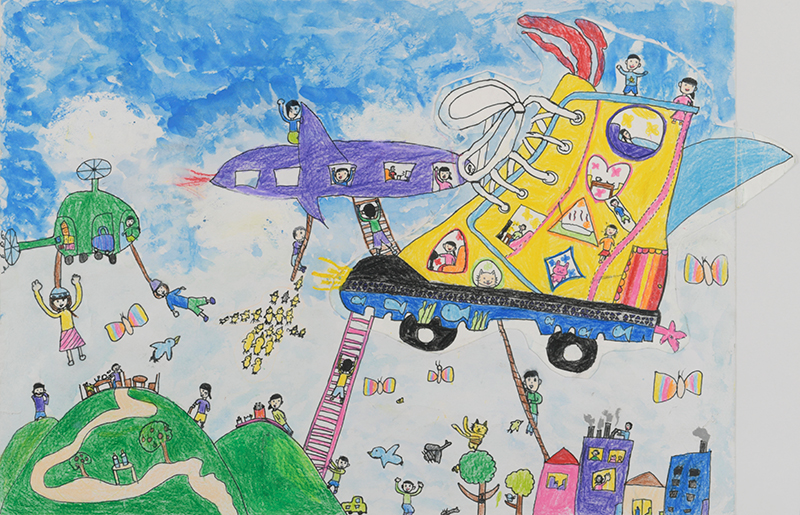 みんなでくつに乗って旅行にレッツゴー！［38×58cm］