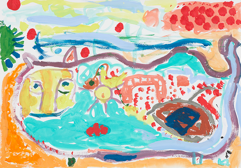 遊園地ネコ［38×54cm］