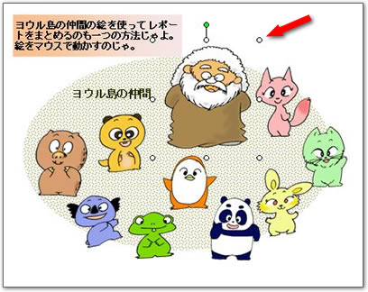 イラストのサイズを変えるには