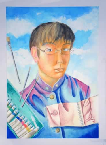 画材に囲まれた自分