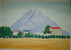 中庭から見た岩木山