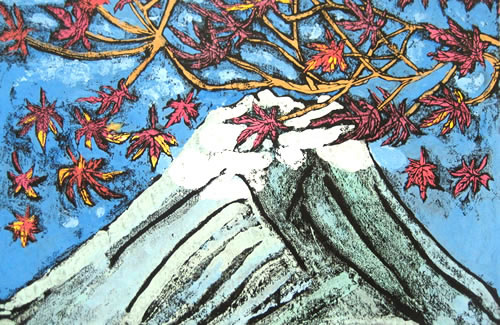 紅葉と岩木山