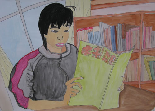 本を読む友達