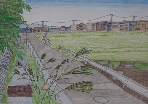 秋の通学路