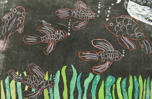 ゆうがに泳ぐ魚たち