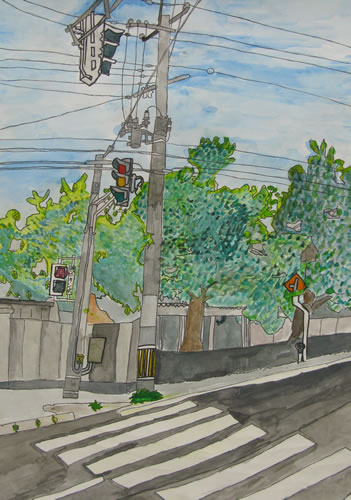 学校前の横断歩道