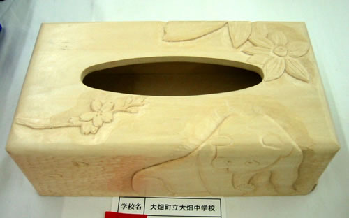 木彫ティッシュ箱