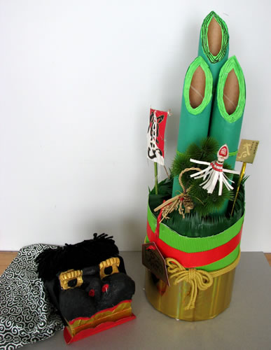エコ門松と獅子頭