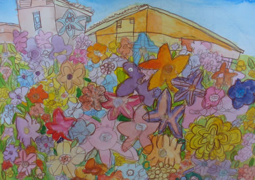 花のある校舎