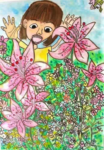 わぁ，きれいなゆり
