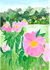 緑の中に咲く花