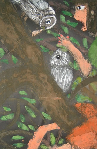 私とフクロウの親子