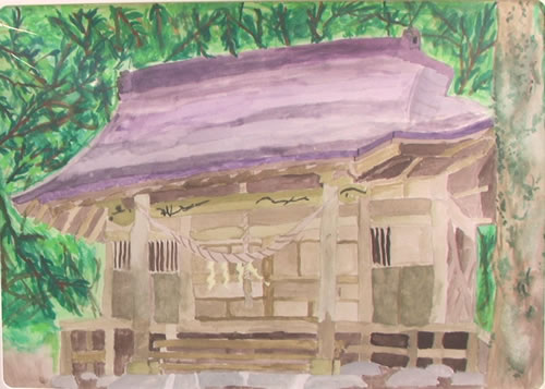緑に囲まれる八幡神社