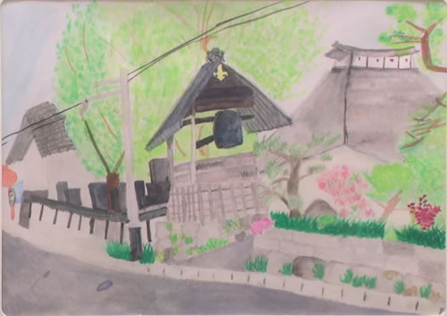 鐘つき堂のある町