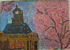 文翔館と桜吹雪