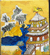 洛中洛外図屏風上杉本模写～左隻第三扇御　金閣寺の場面