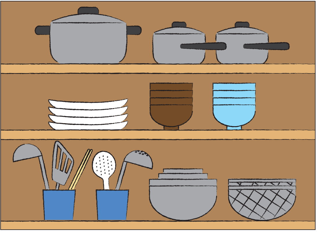 ➁班ごとの棚に収納