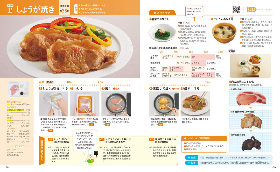 中学校教科書128・129ページ